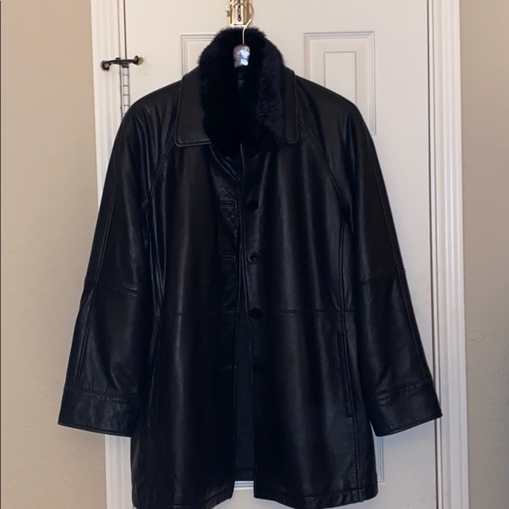 Black leather jacket
